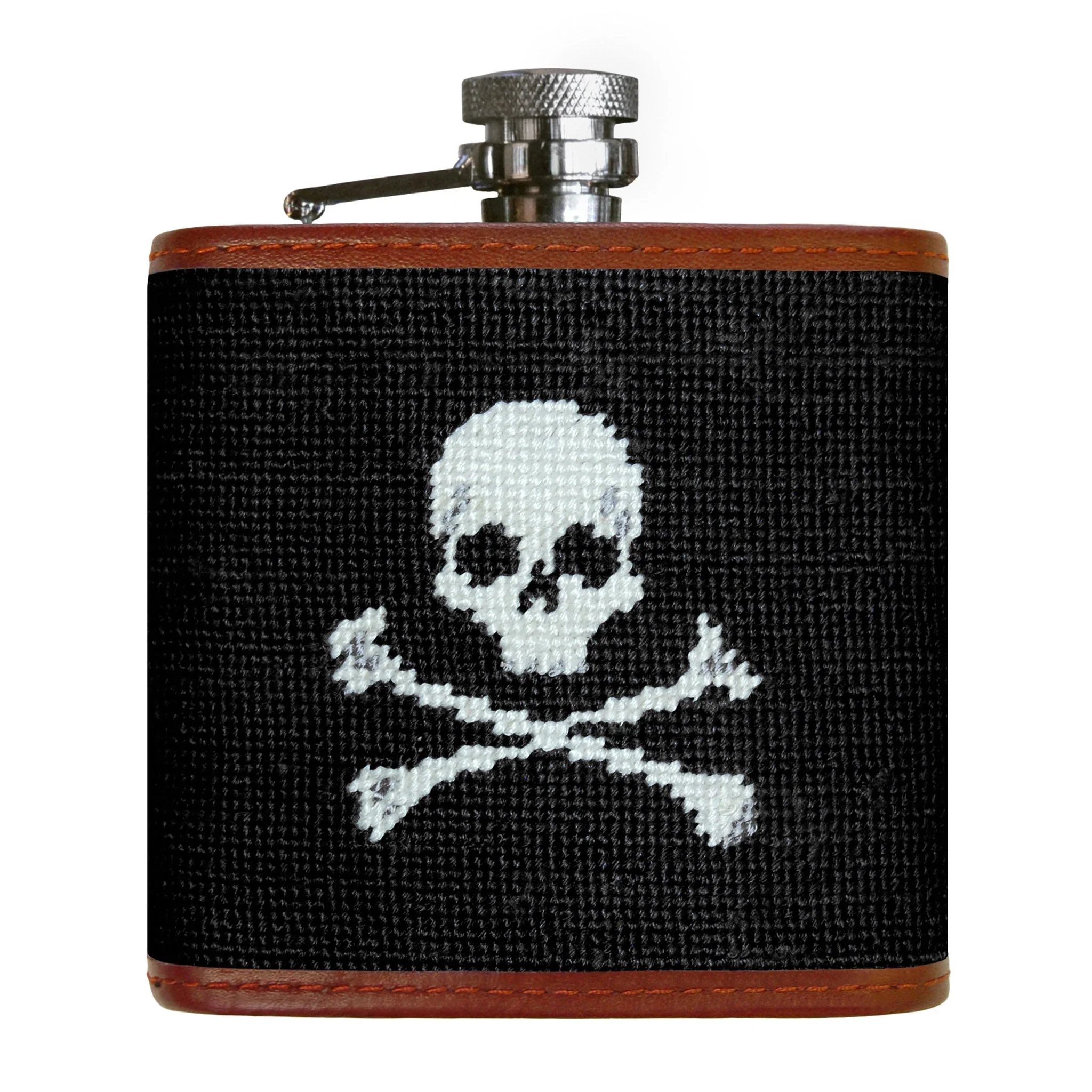 Monogrammed Jolly Roger Flask (Black)