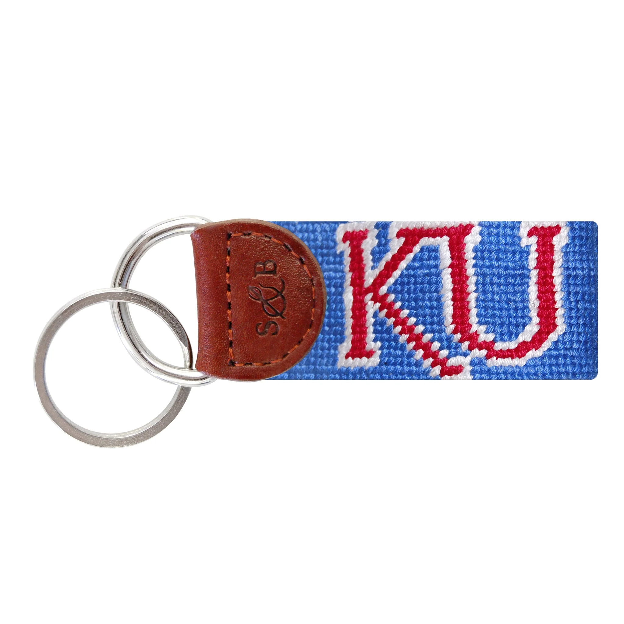 Monogrammed Kansas KU Key Fob (Cobalt)