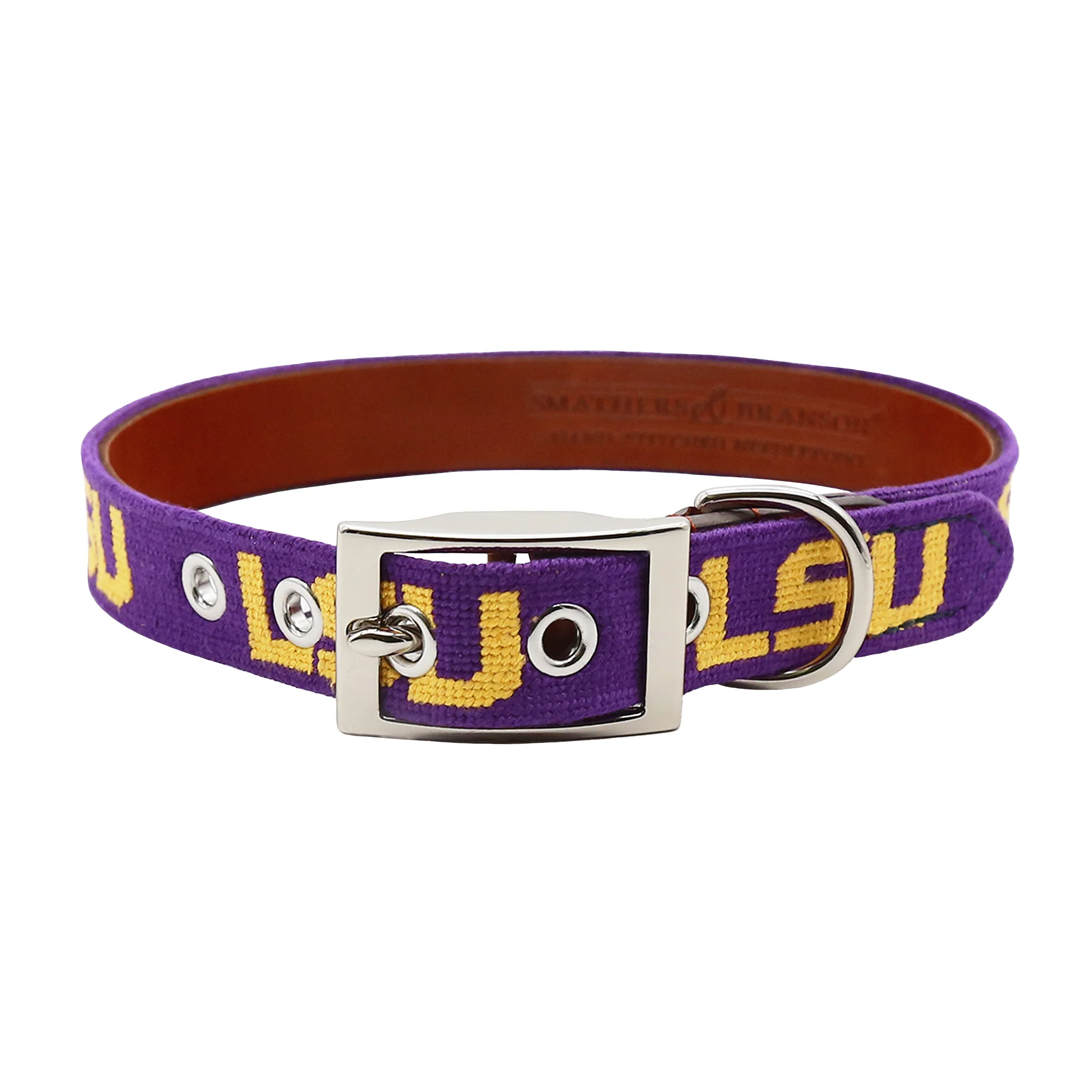 Monogrammed LSU Dog Collar (Purple)