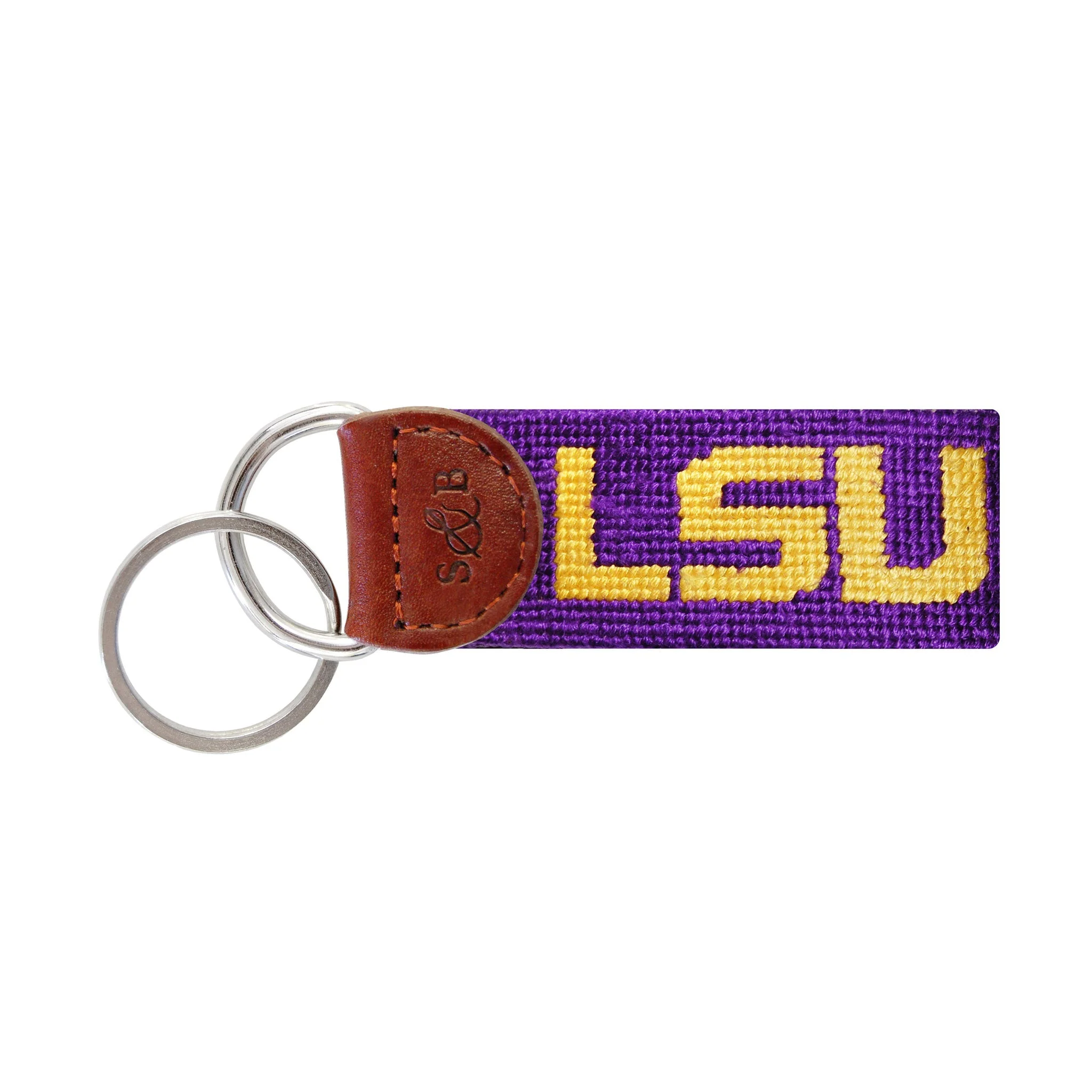 Monogrammed LSU Key Fob (Purple)