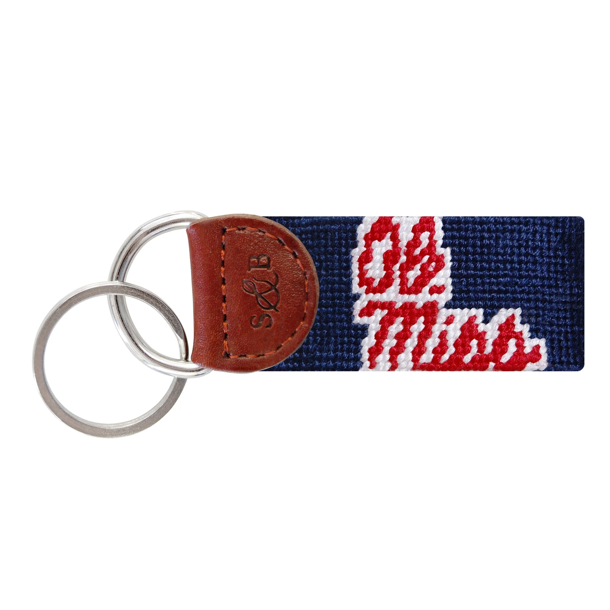 Monogrammed Mississippi Key Fob (Dark Navy)