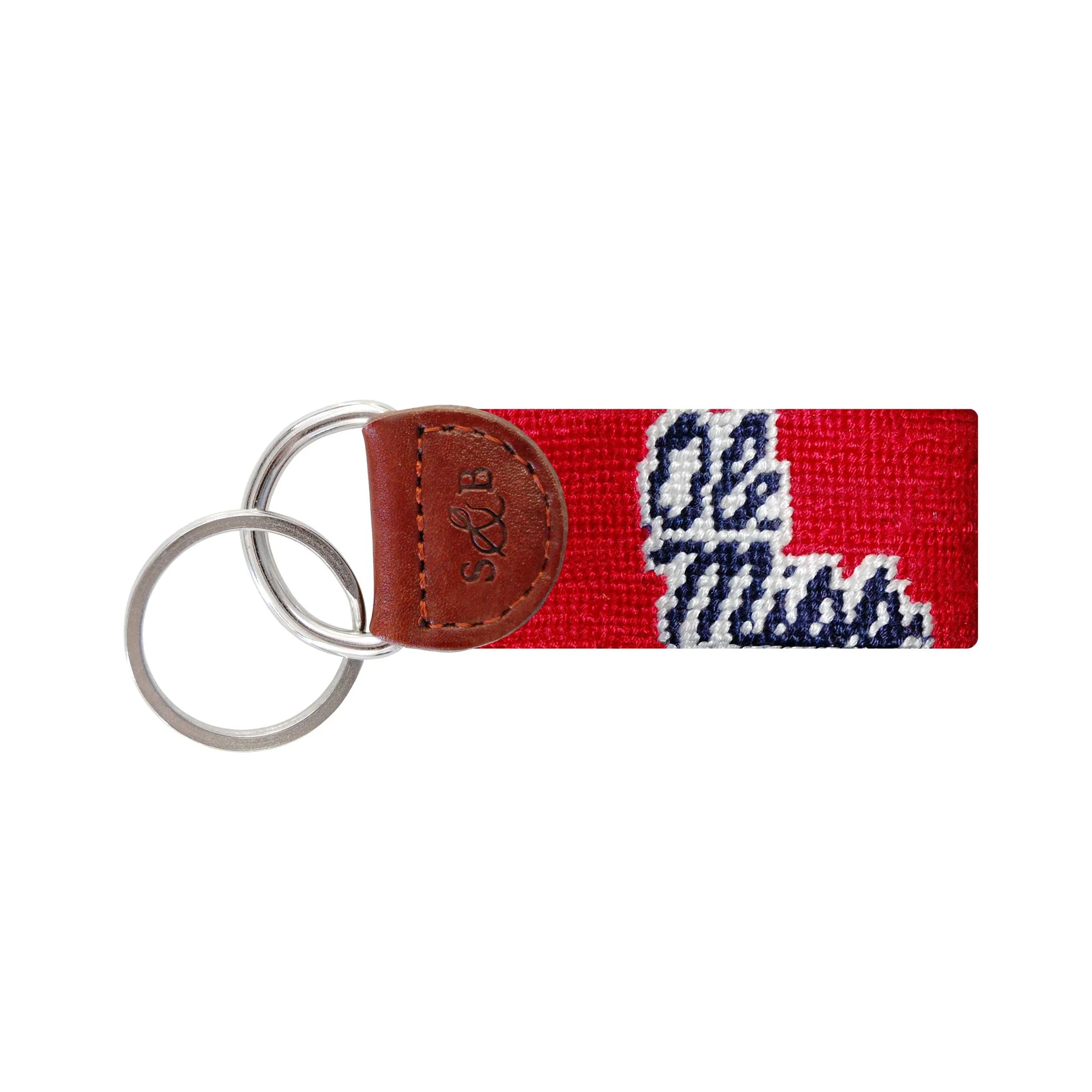 Monogrammed Mississippi Key Fob (Red)