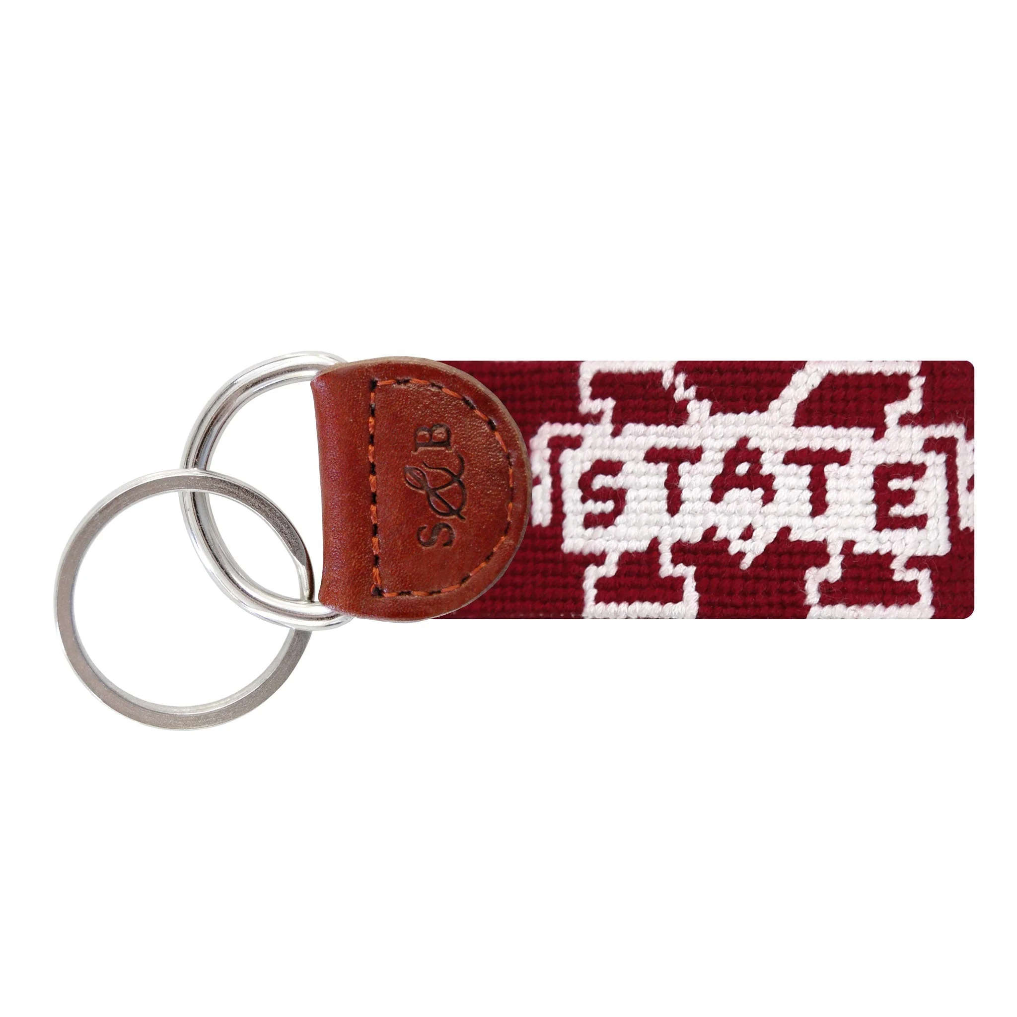 Monogrammed Mississippi State Key Fob (Maroon)