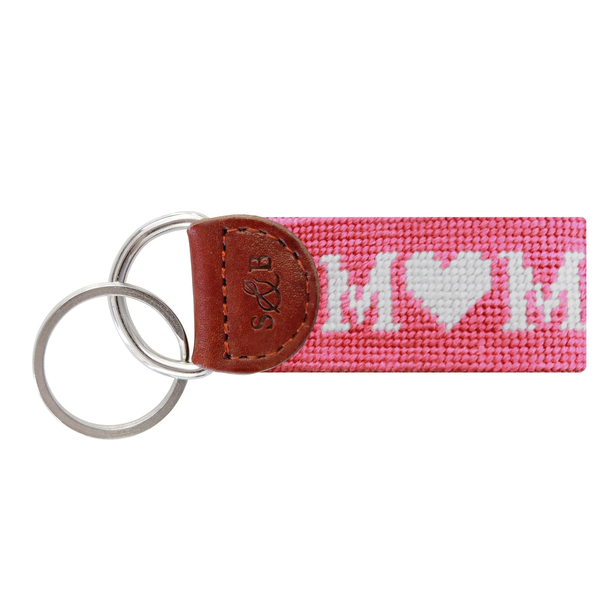 Monogrammed Mom Key Fob (Dark Pink)
