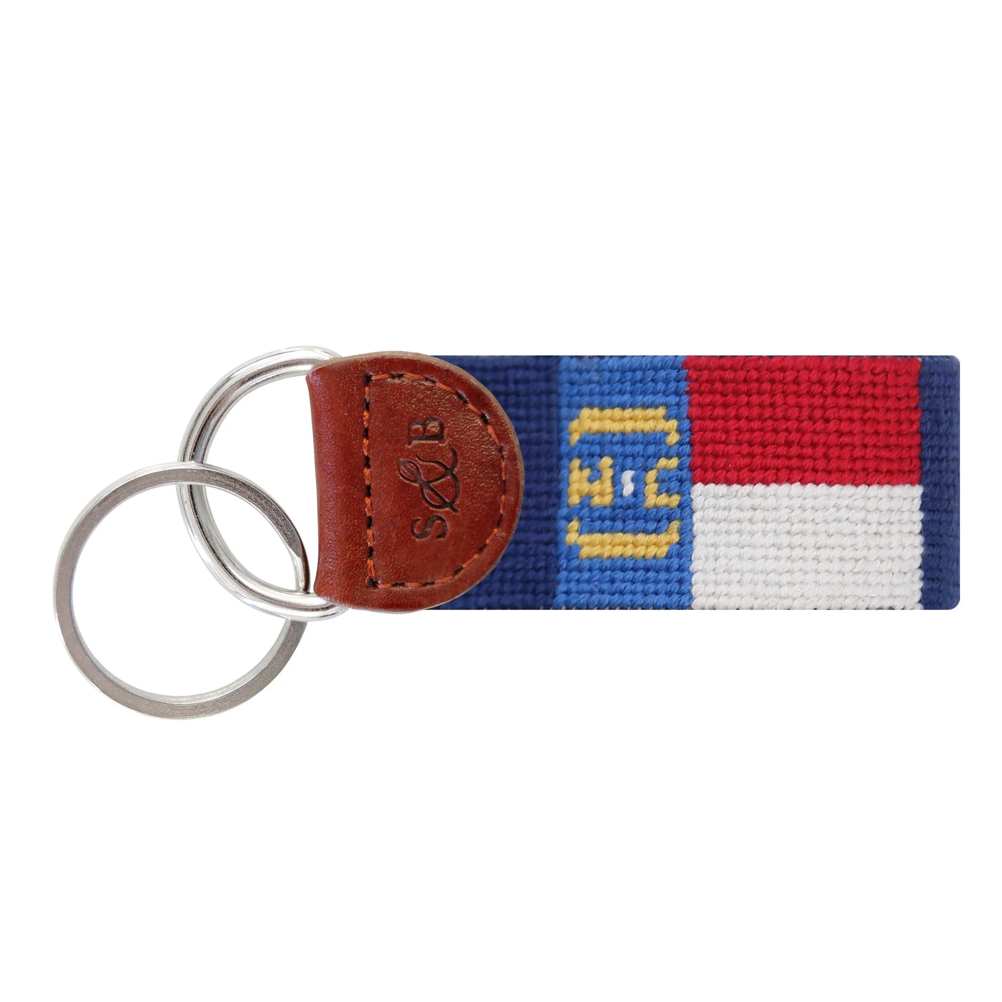 Monogrammed North Carolina State Flag Key Fob (Classic Navy)