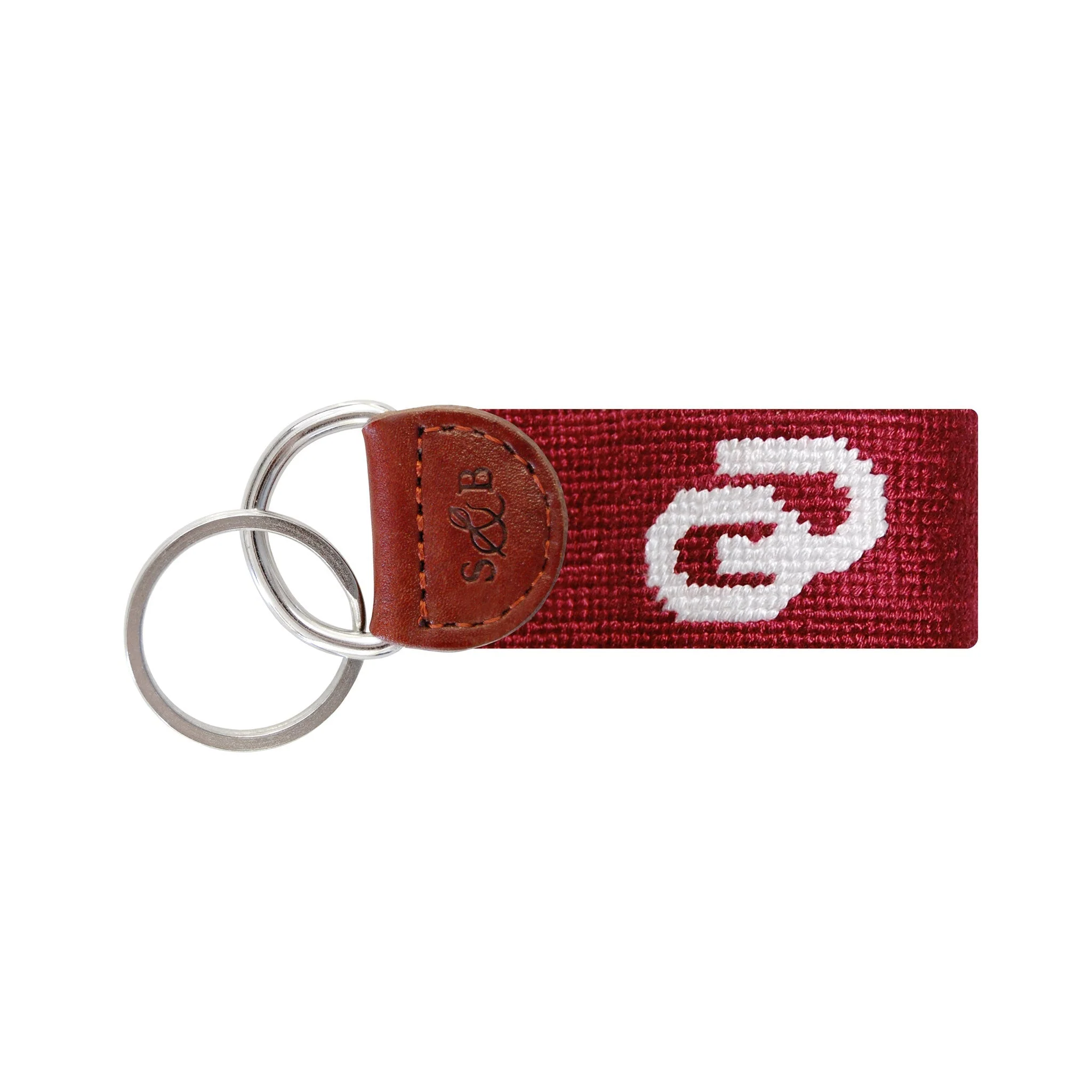 Monogrammed Oklahoma Key Fob