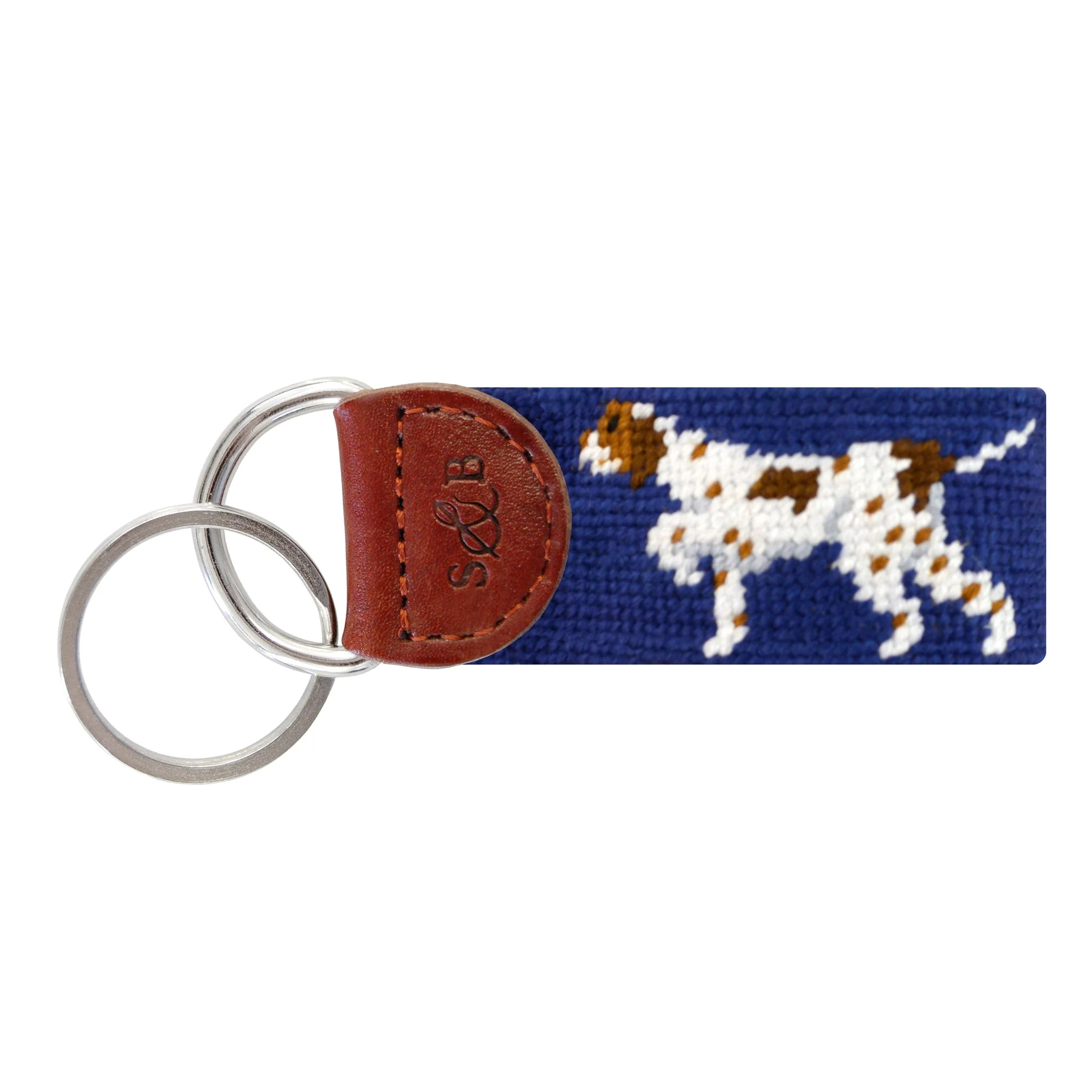 Monogrammed Pointer Key Fob (Classic Navy)