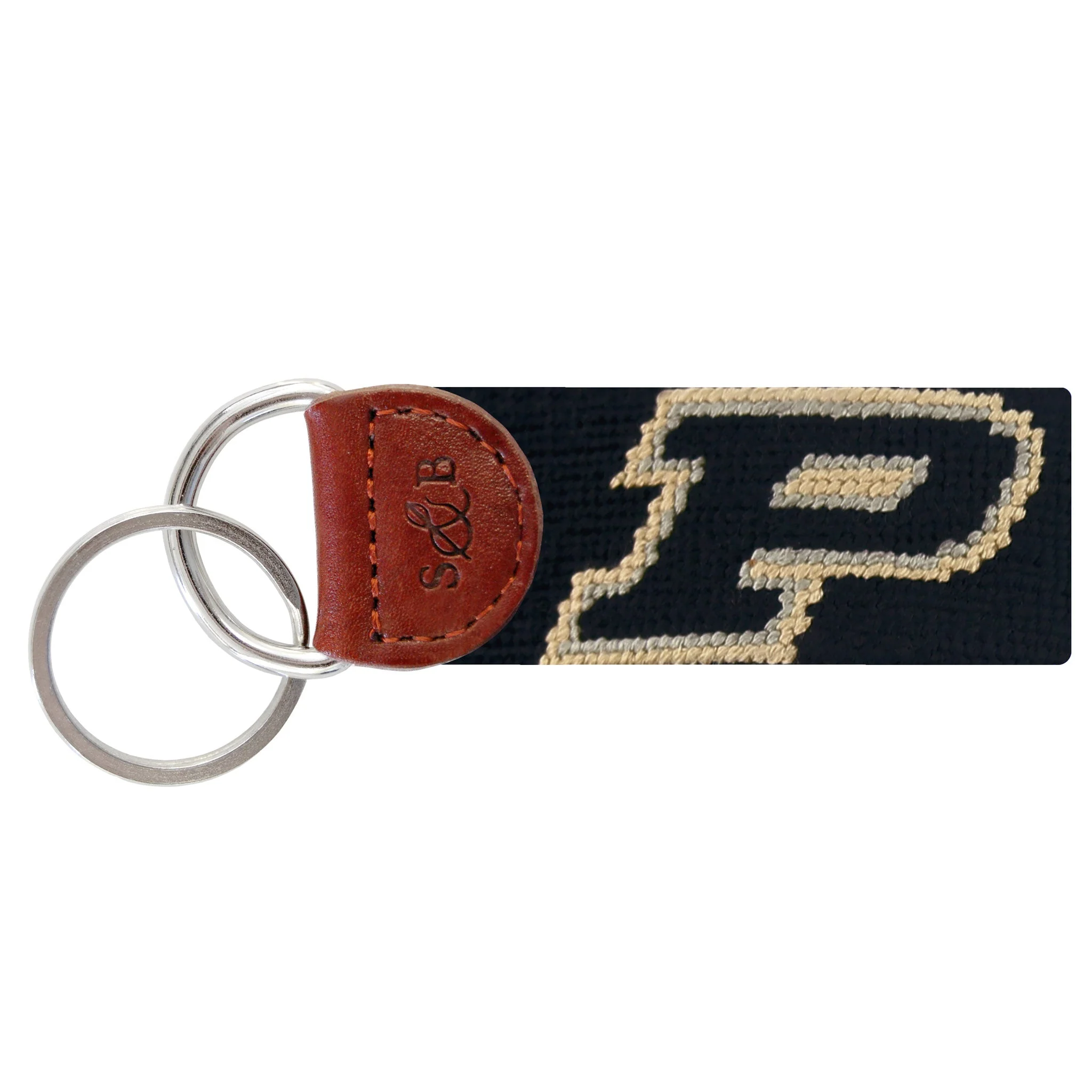 Monogrammed Purdue Key Fob (Black)