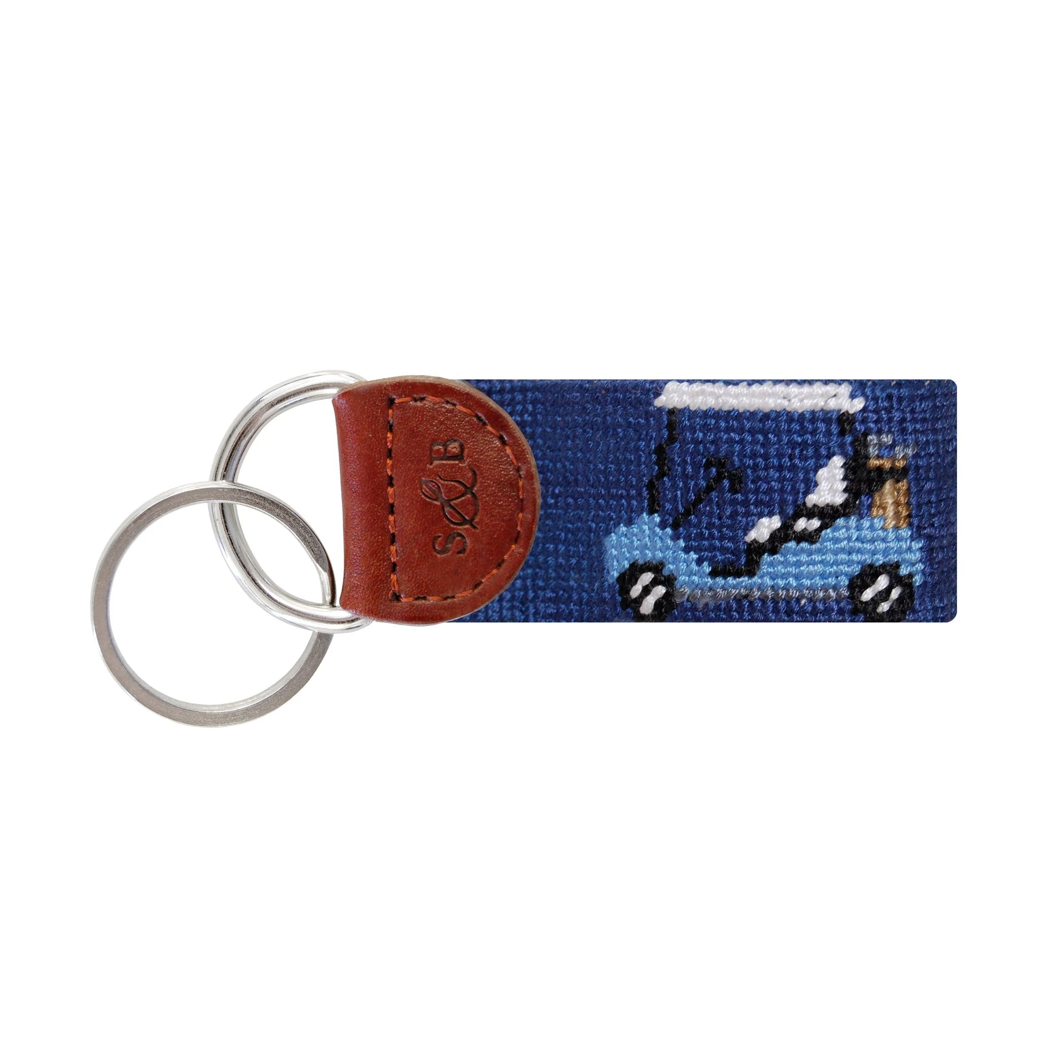 Monogrammed Rainbow Golf Cart Key Fob (Classic Navy)