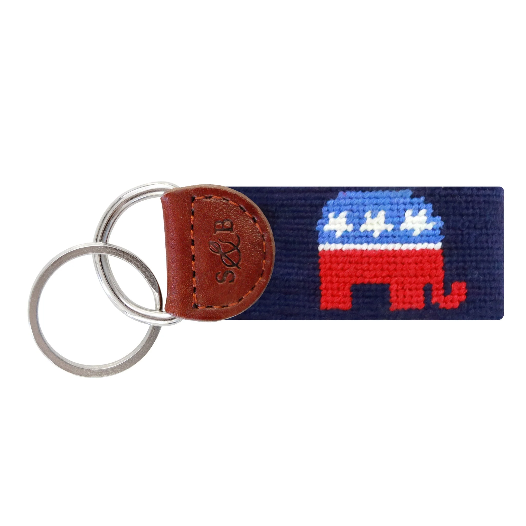 Monogrammed Republican Key Fob (Dark Navy)