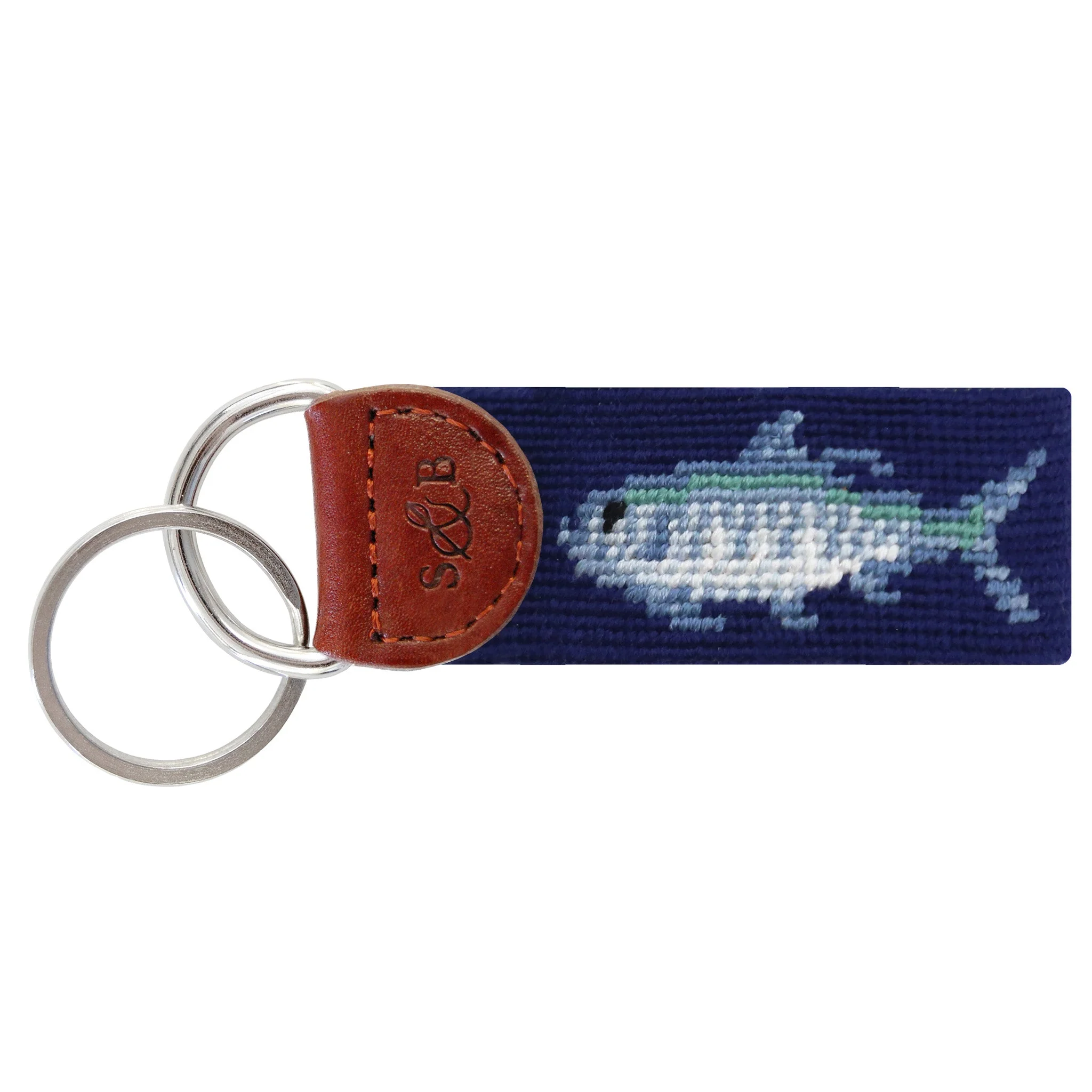 Monogrammed Tarpon Key Fob (Dark Navy)