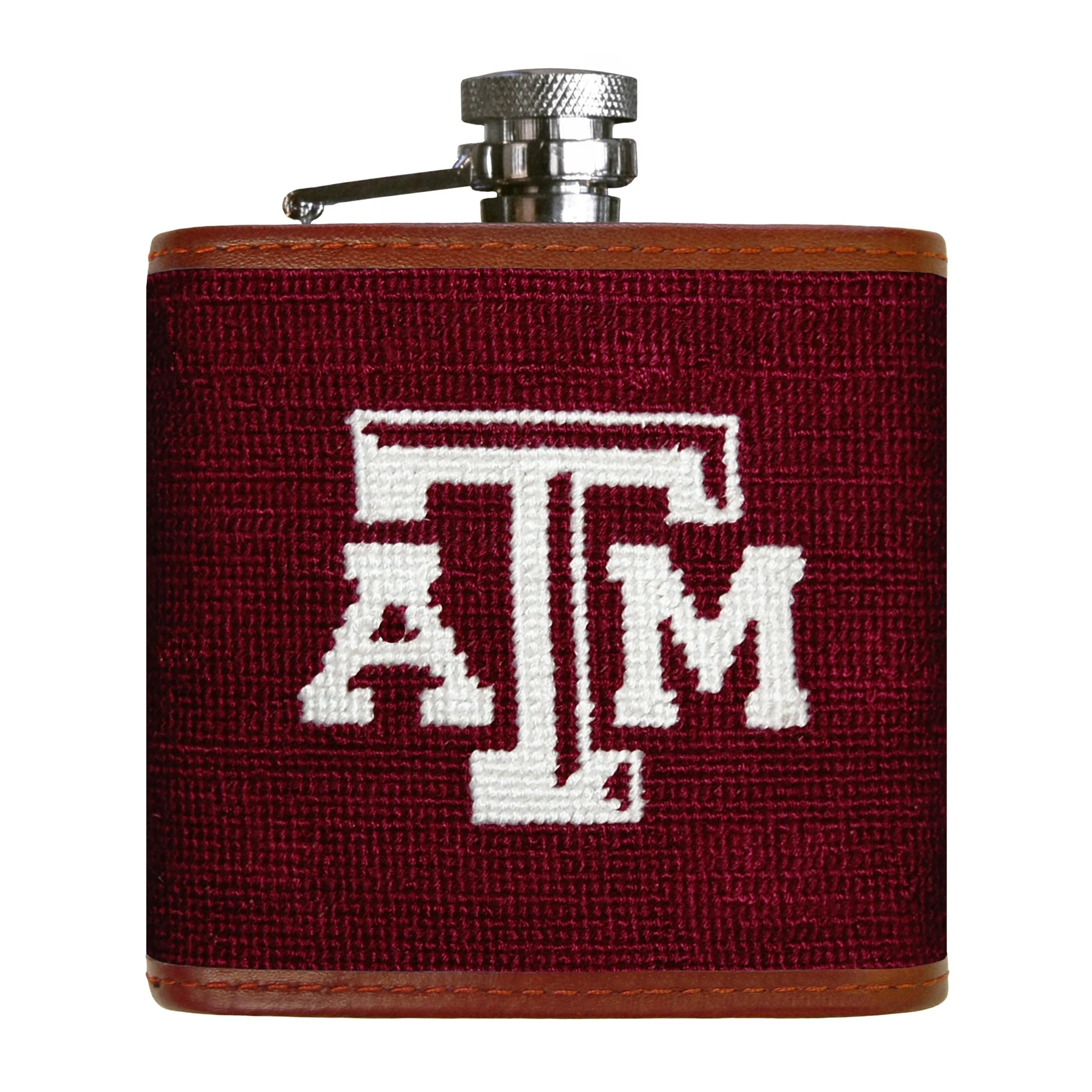 Monogrammed Texas A&M Flask (Maroon)