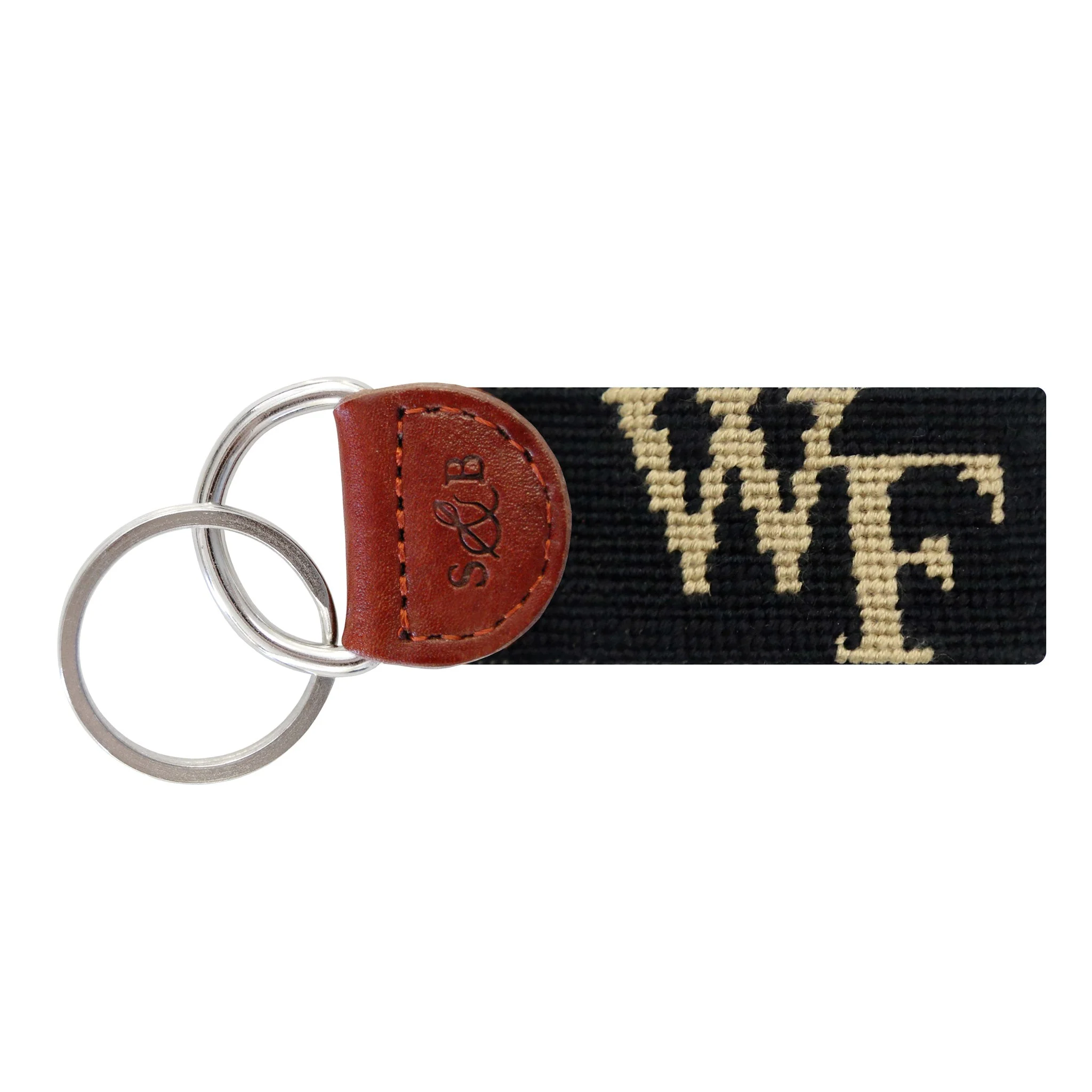 Monogrammed Wake Forest Key Fob (Black)