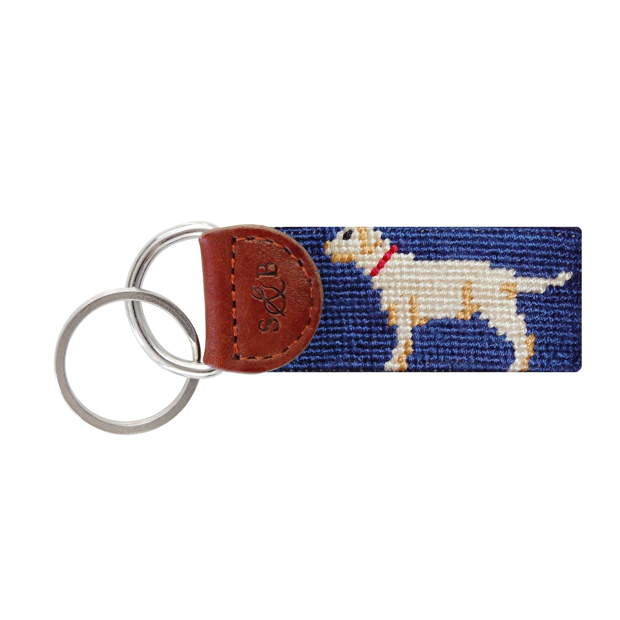 Monogrammed Yellow Lab Key Fob (Classic Navy)