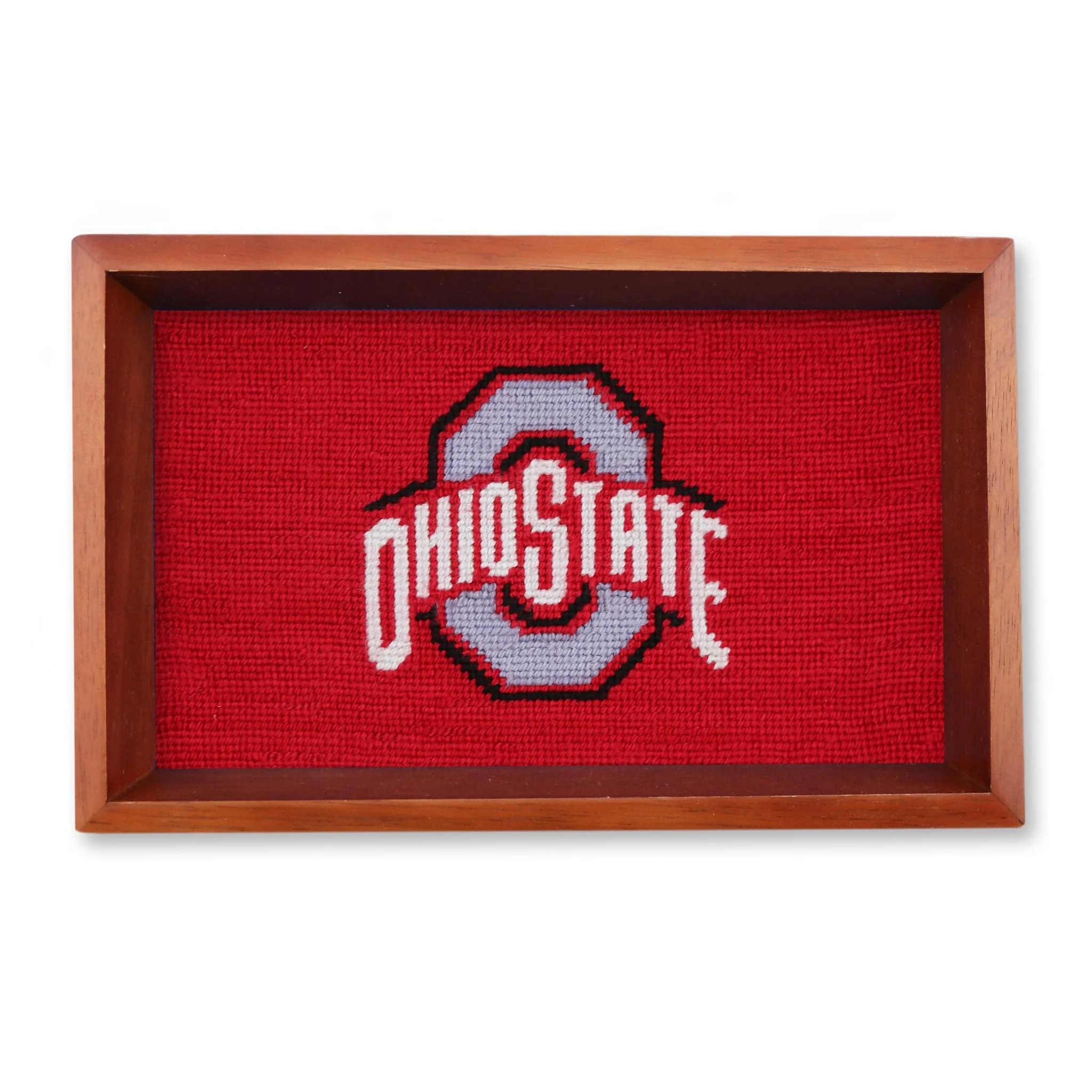 Ohio State Valet Tray (Red) (Chestnut Wood)
