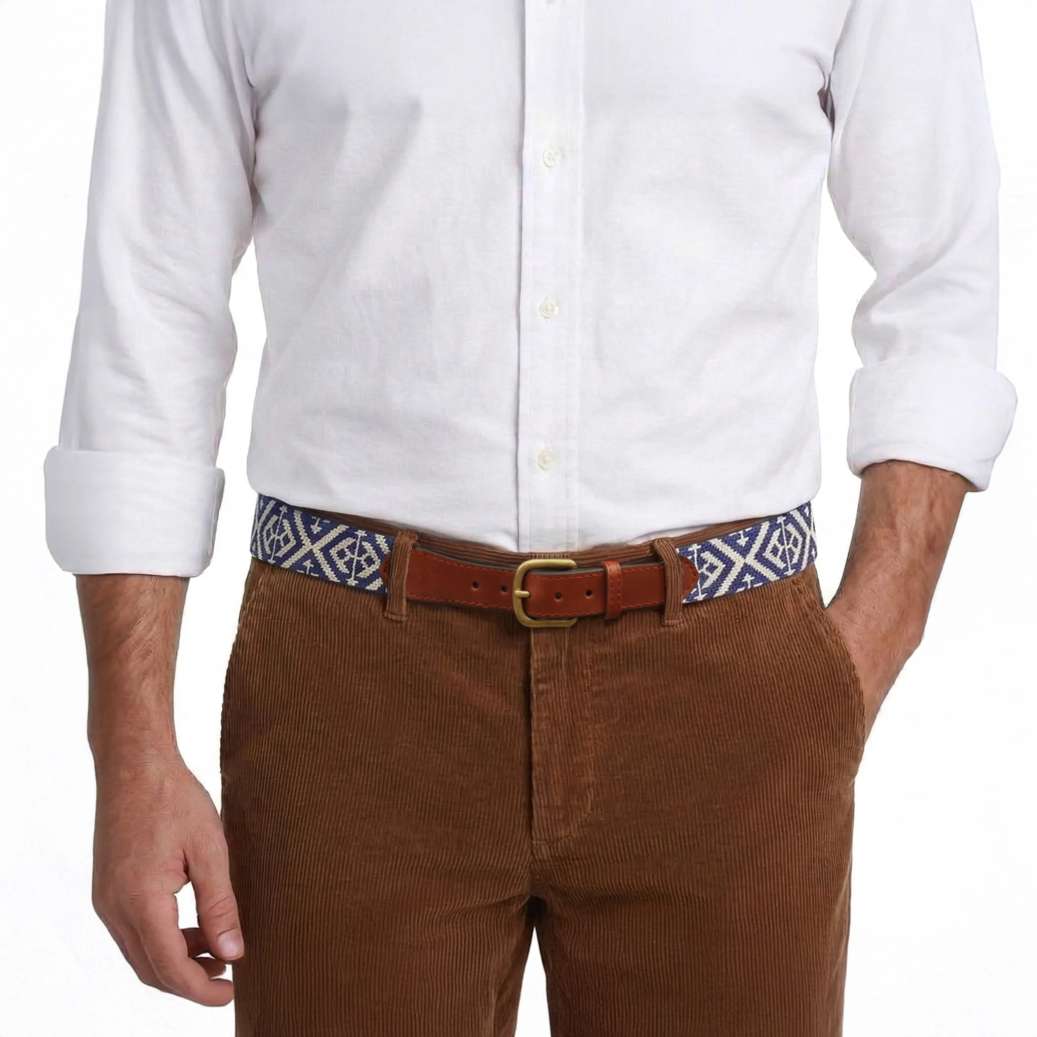 Scarsdale Belt (Classic Navy-Light Khaki) - Image 7