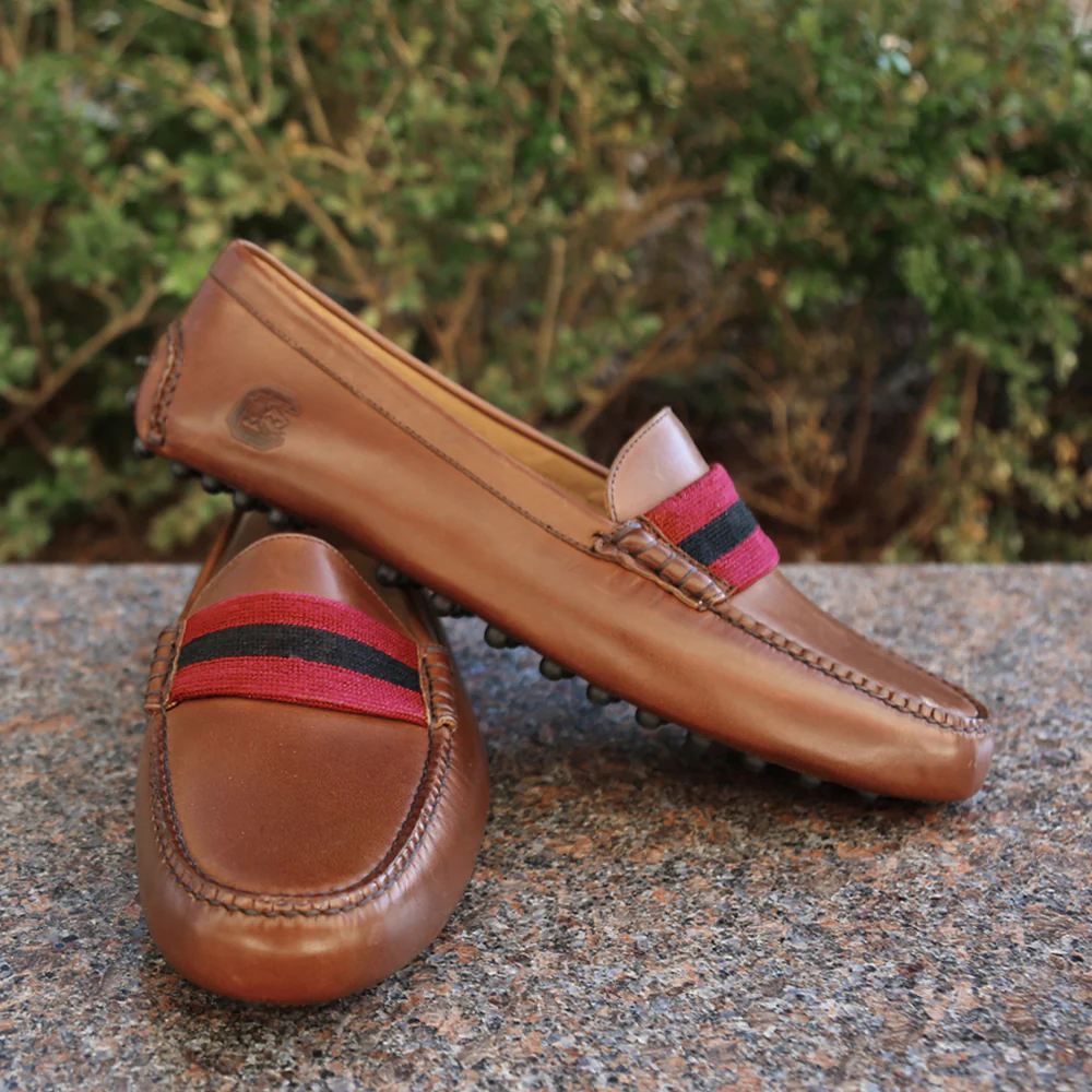 South Carolina Surcingle Driving Shoes (Garnet-Black) (Chestnut Leather-Logo) - Image 6