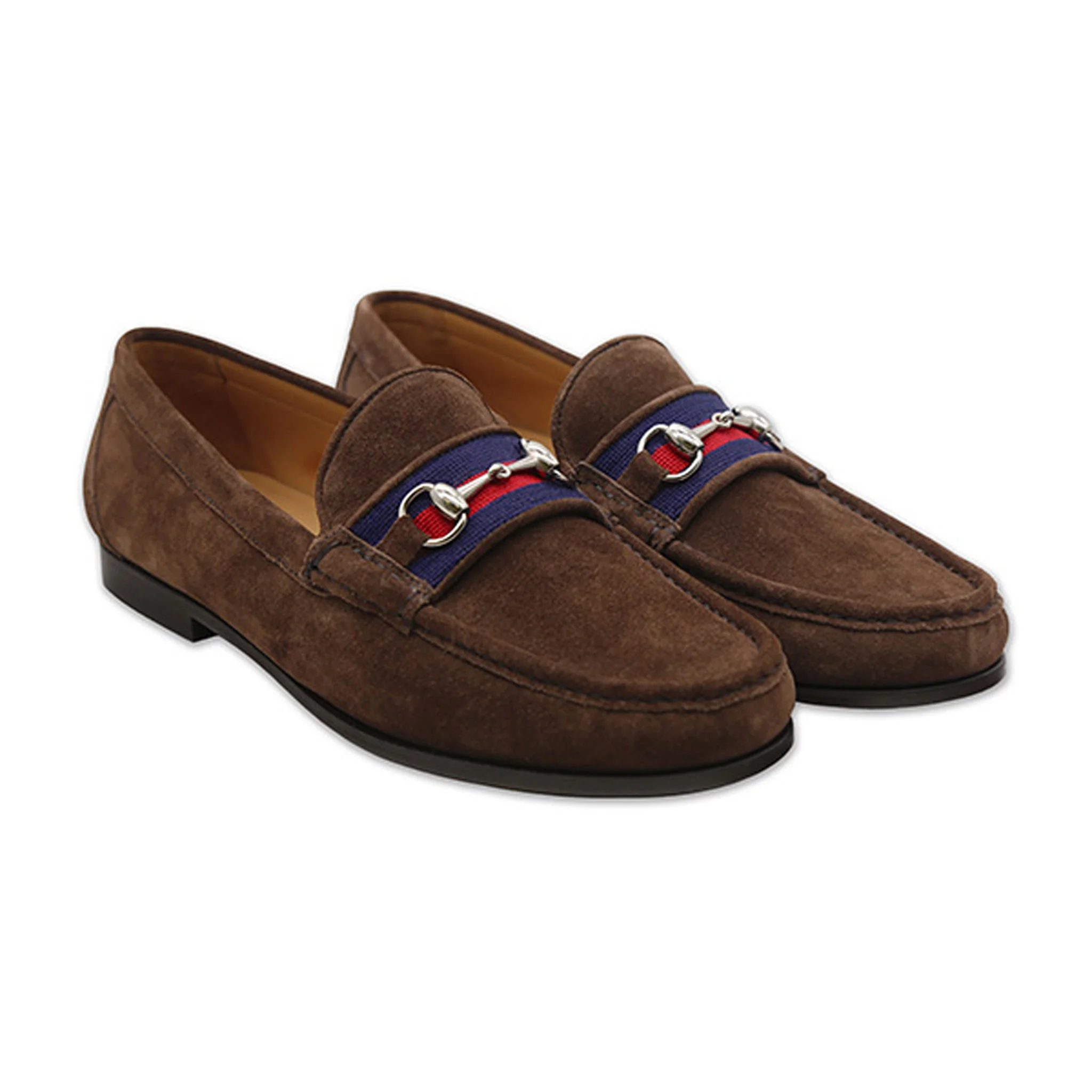 Surcingle Downing Bit Loafers (Dark Navy-Red) (Espresso Suede)