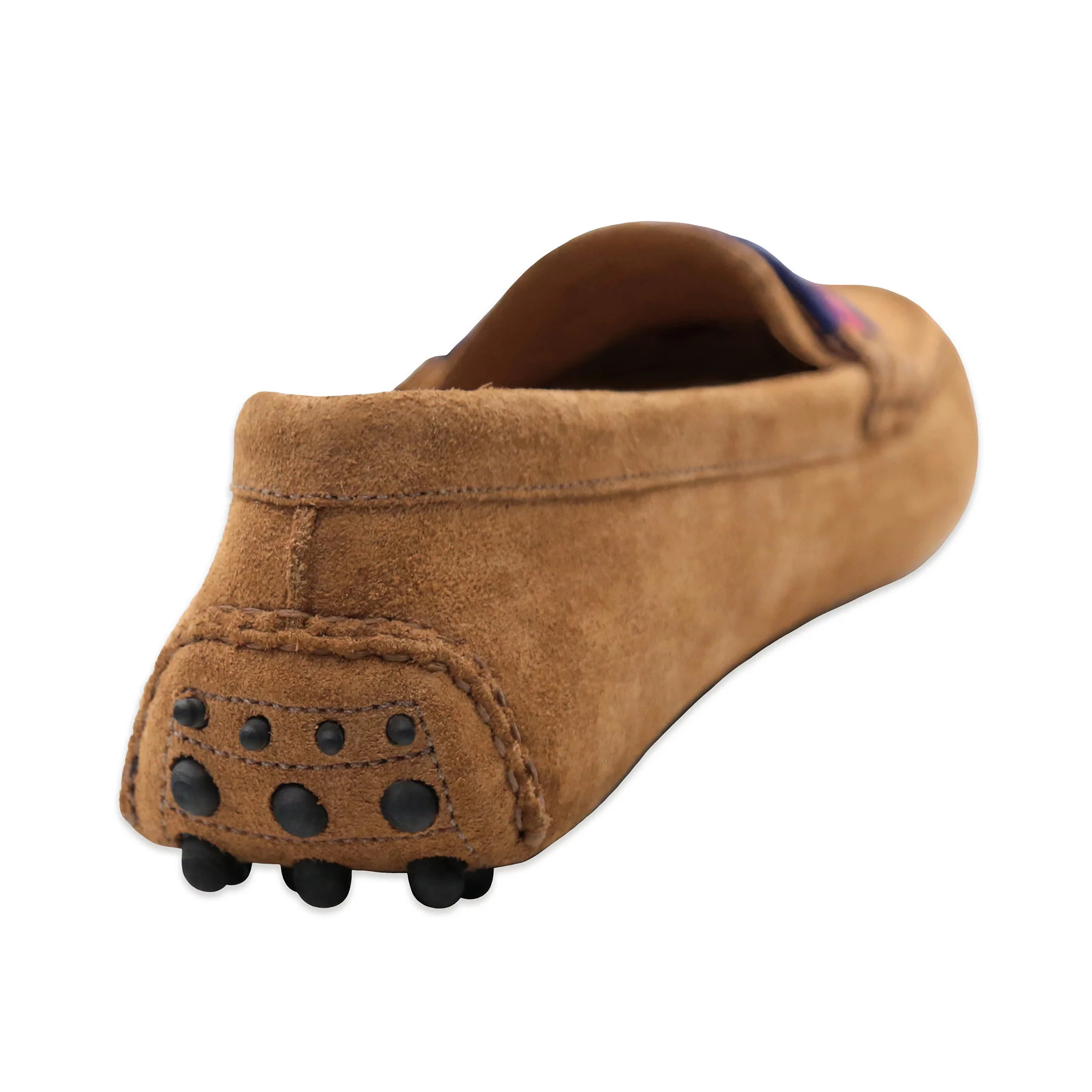 Surcingle Driving Shoes (Dark Navy-Red) (Cognac Suede) - Image 4