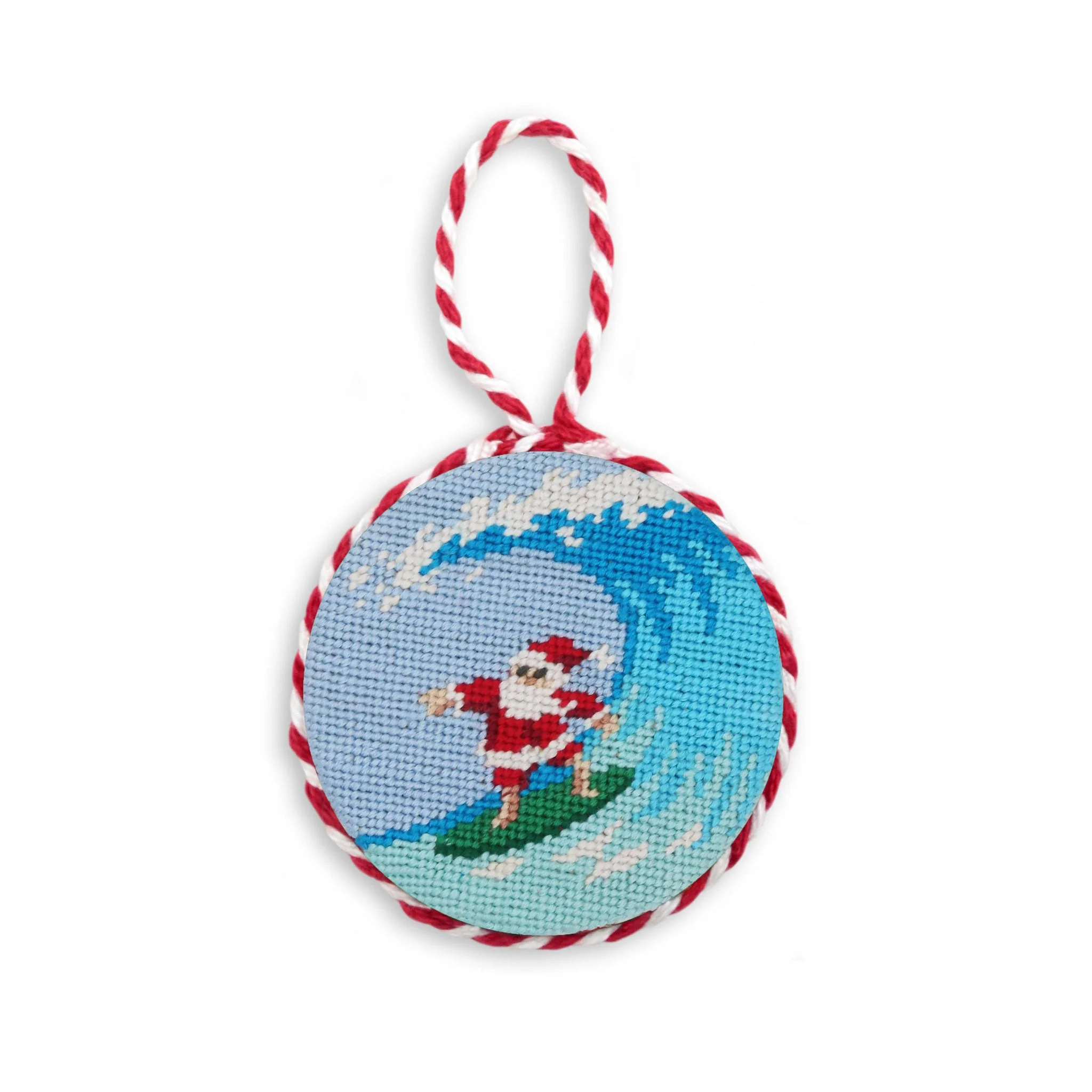 Surfing Santa Ornament