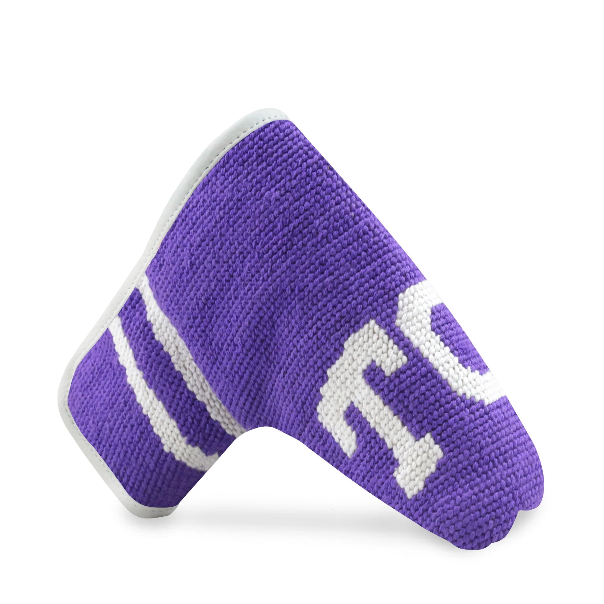 TCU Putter Headcover (Purple - White Diagonal Stripes)