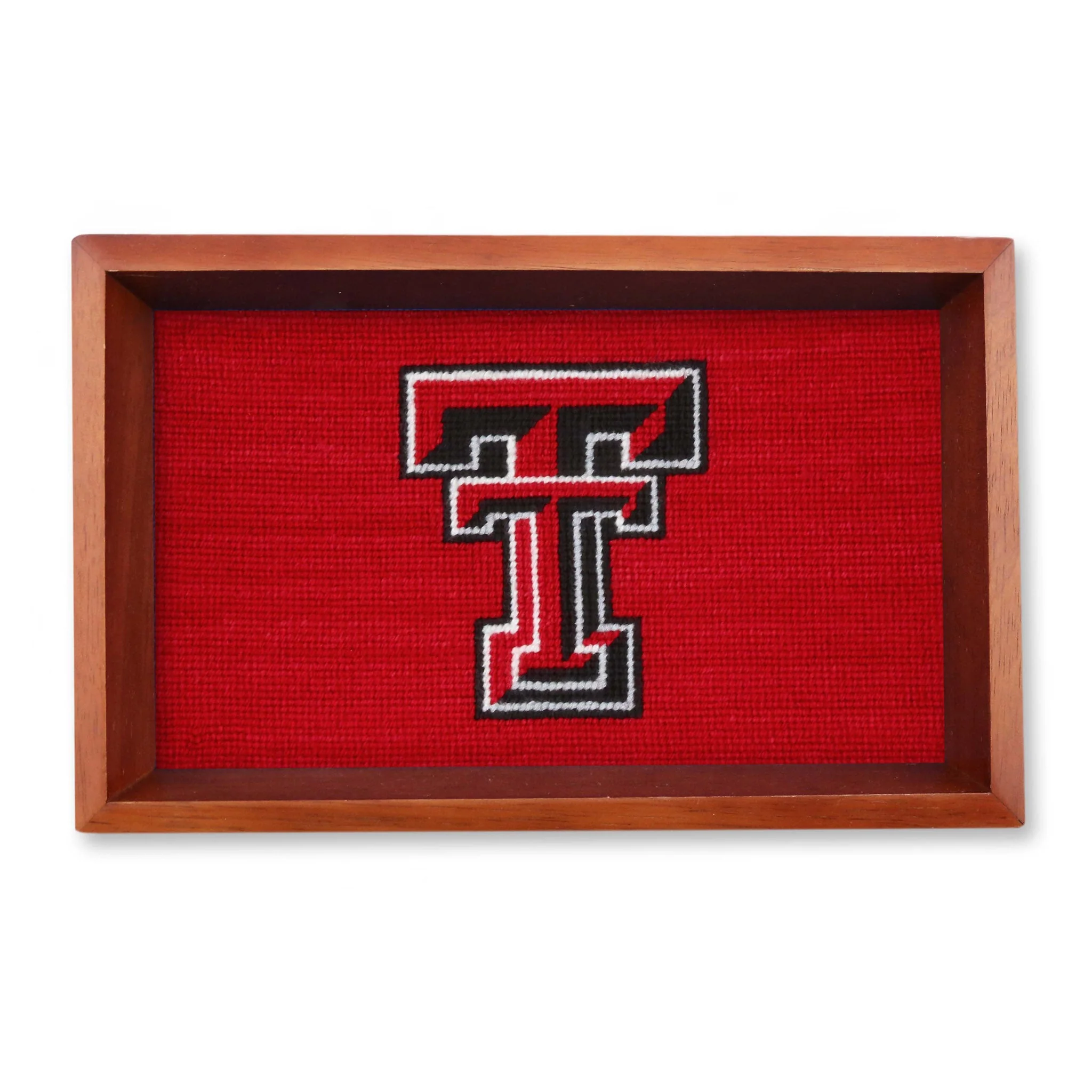 Texas Tech Valet Tray (Red) (Chestnut Wood)