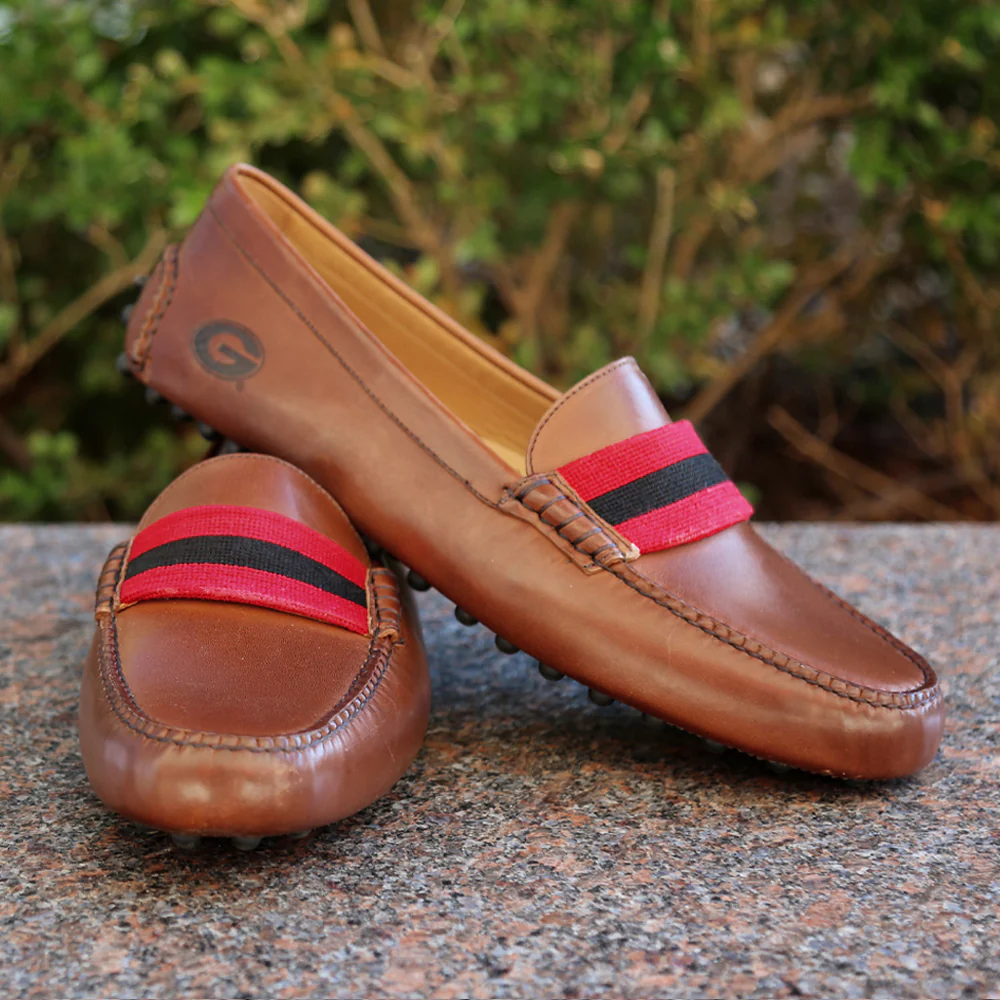 Georgia Surcingle Driving Shoes (Red-Black) (Chestnut Leather-Logo) - Image 6