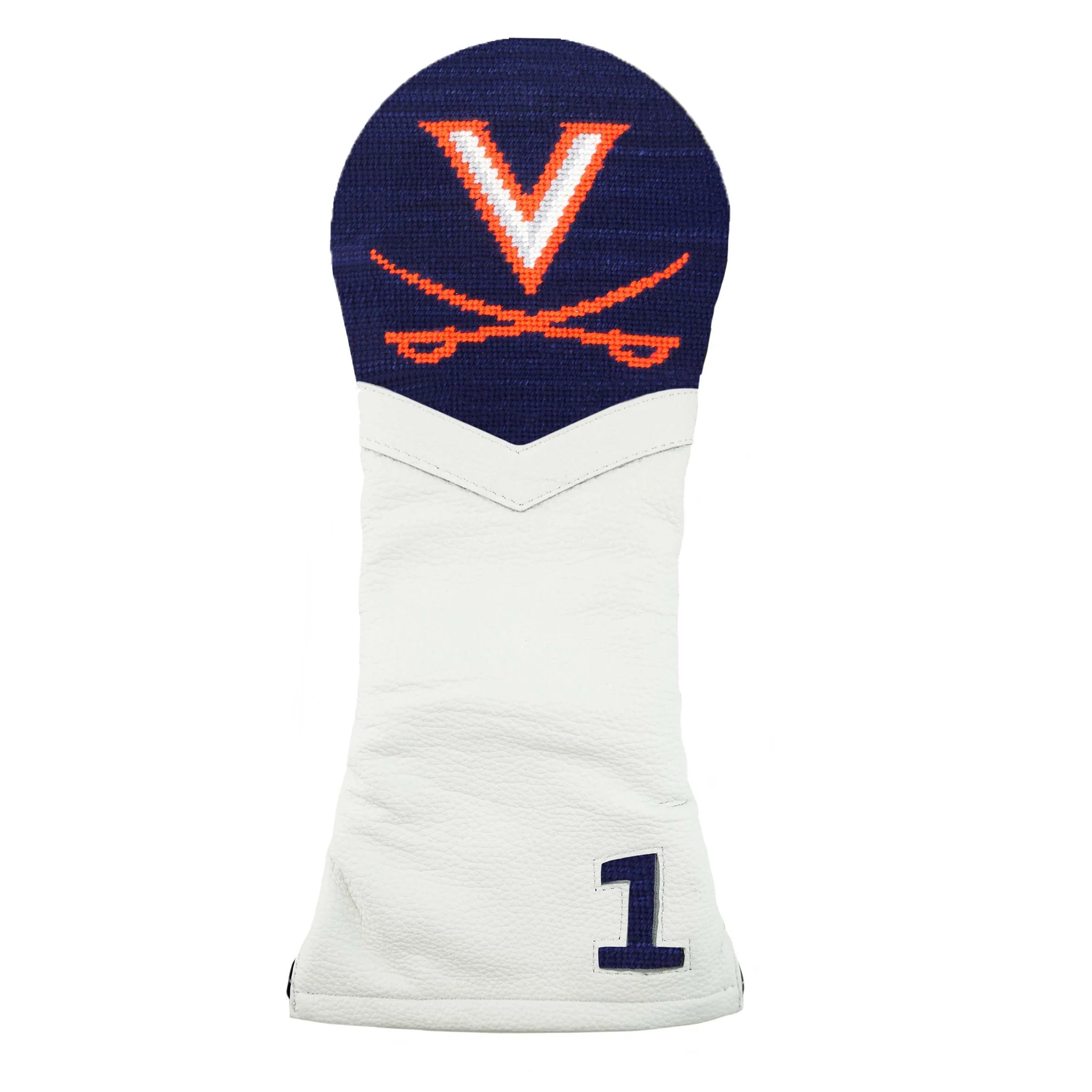 UVA Driver Headcover (Dark Navy) (White Leather)