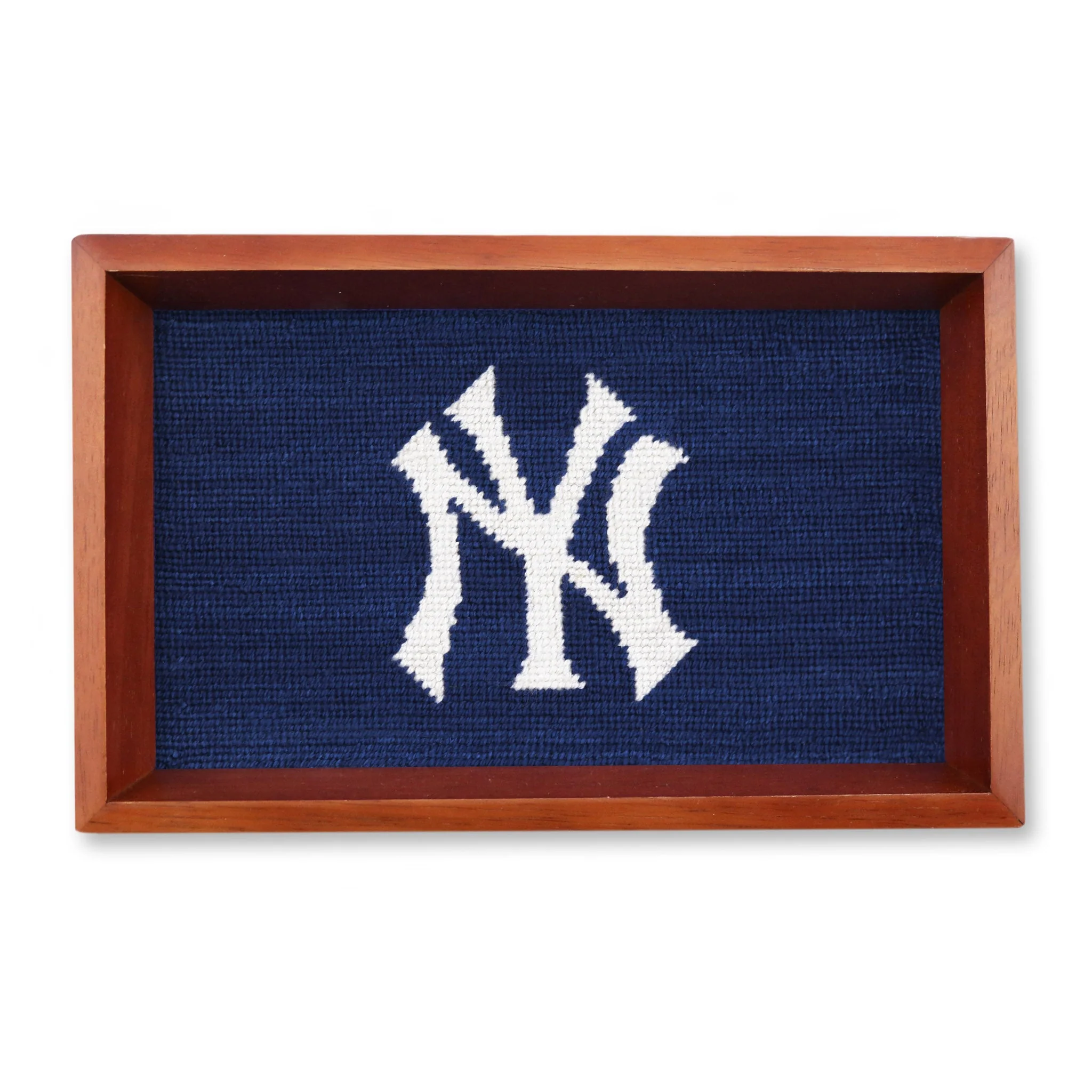 New York Yankees Valet Tray (Classic Navy) (Chestnut Wood)